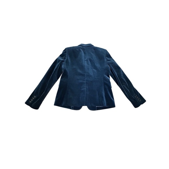 J.Crew Velvet Schoolboy Blazer Dark Teal Womens Size 10 Tailored Jacket - Picture 4 of 7